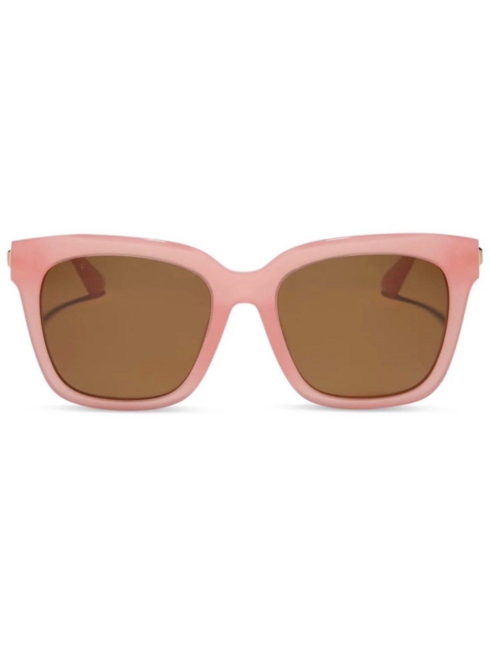 DIFF Bella Polarized Sunglasses Peach Frame Brown Lens Oversized Square NWT